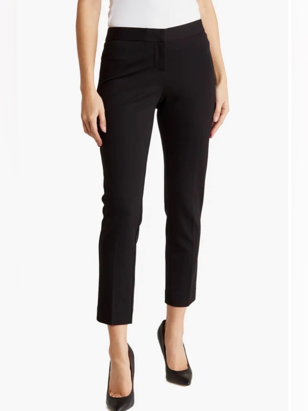 NWT Amanda + Chelsea  from Nordstrom Alex Ponte Knit  Black Trousers Size 14